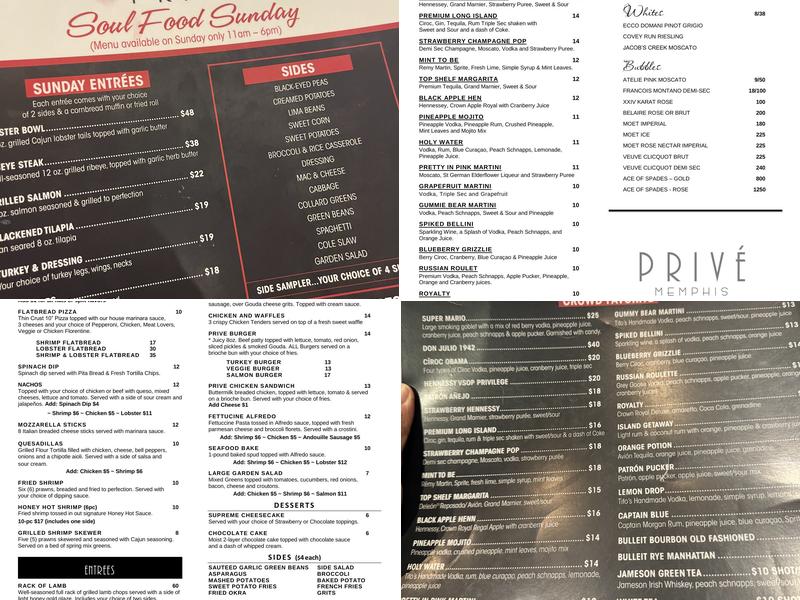 Prive Menu