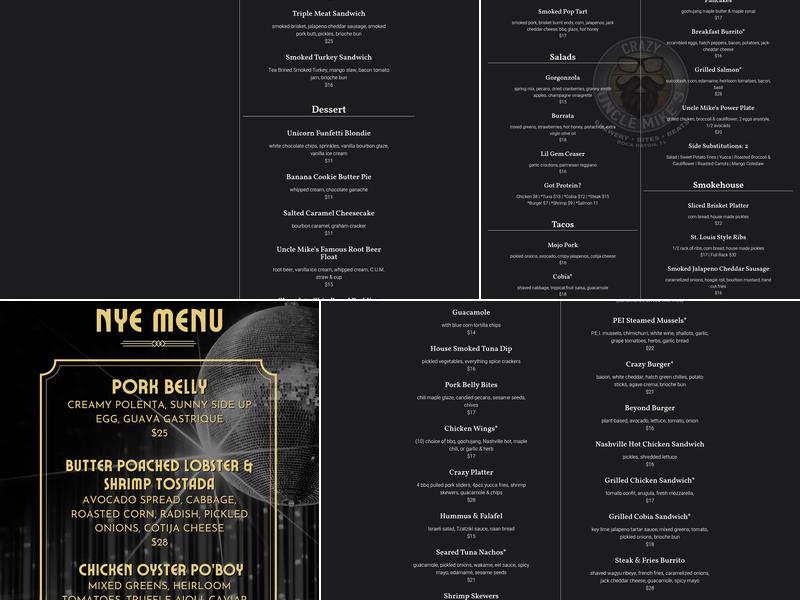 Crazy Uncle Mike's Menu