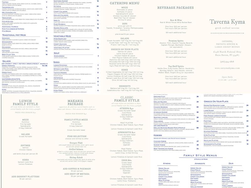 Taverna Kyma Menu