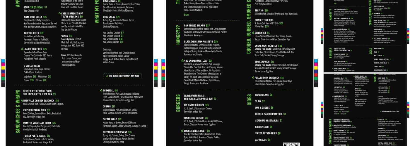 Smoke Brewing & BBQ Menu