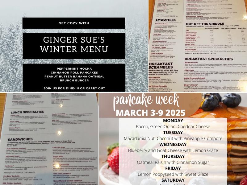 Ginger Sue's Menu