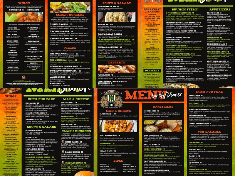 Hooligan's Sports Bar Menu