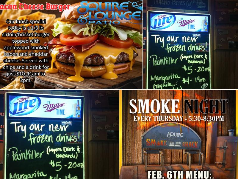 Squire Lounge & Patio Menu