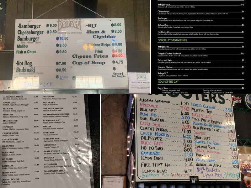 Bodega Menu