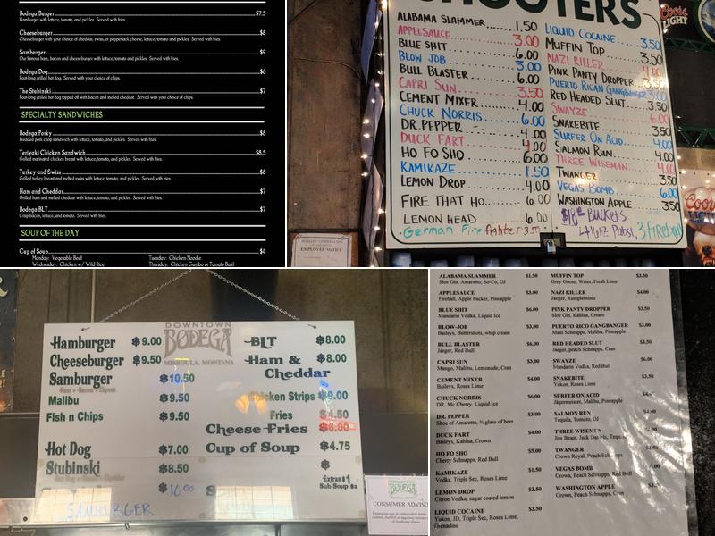 Bodega Menu