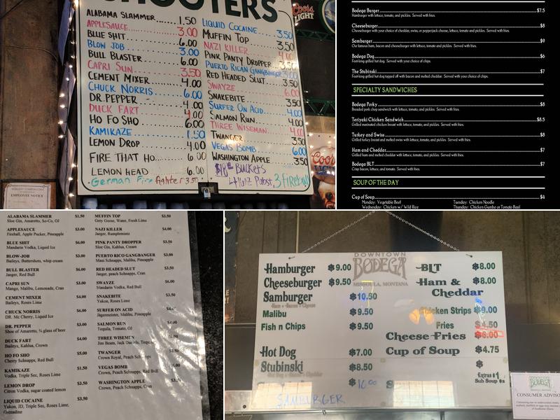 Bodega Menu