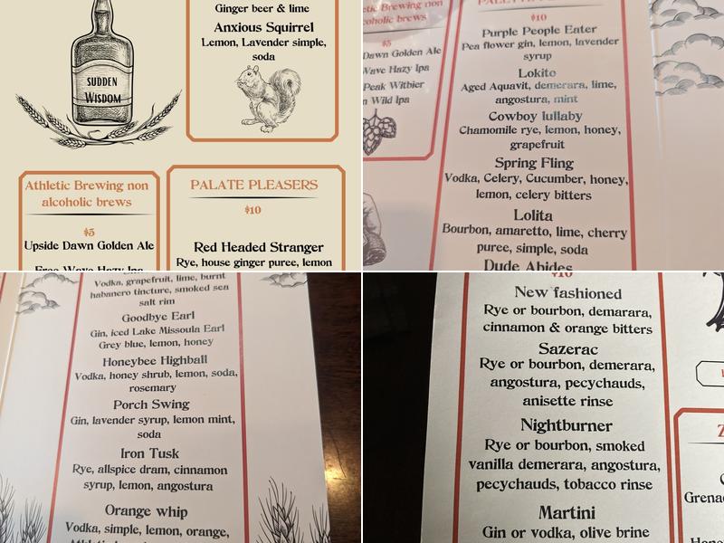 Montgomery Distillery Menu