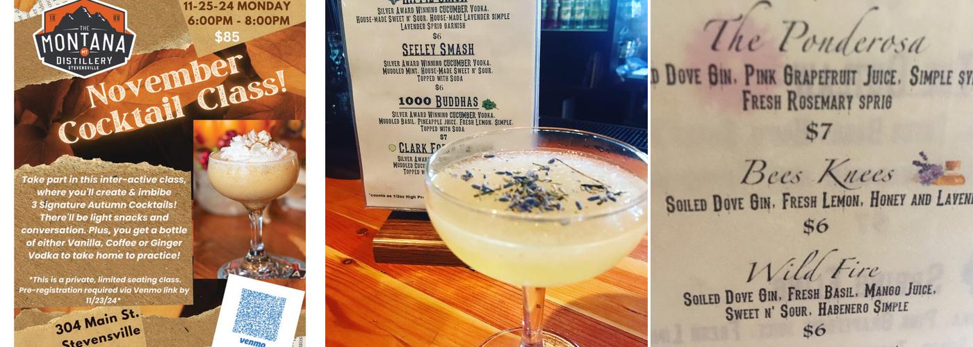 The Montana Distillery Menu