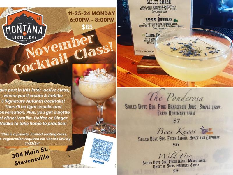 The Montana Distillery Menu