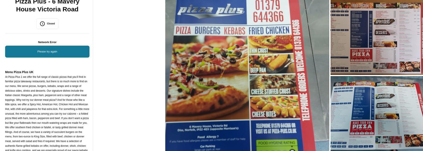 Pizza Plus Menu
