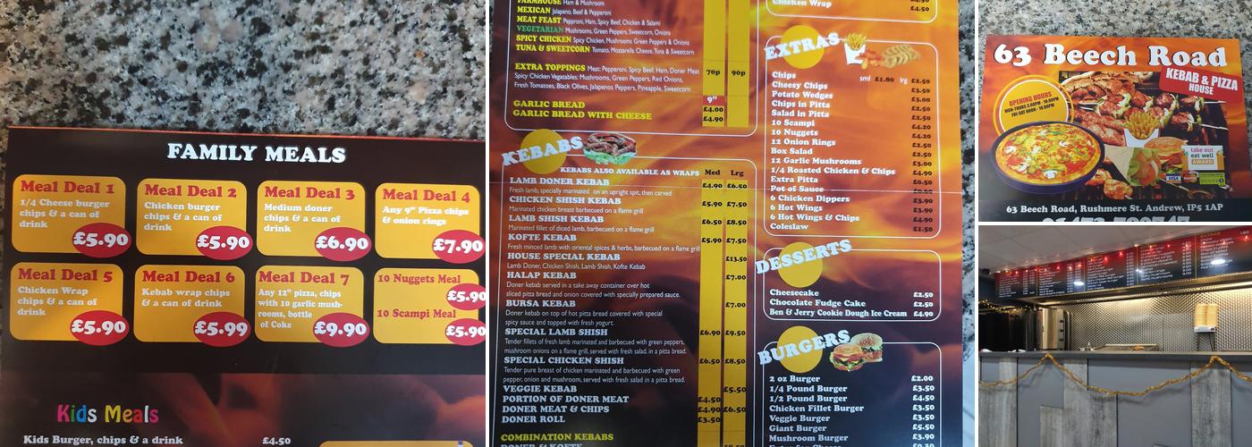 Beech Road Kebab Pizza House Menu