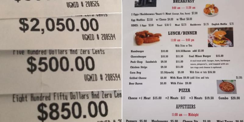 Centerville Bar Menu