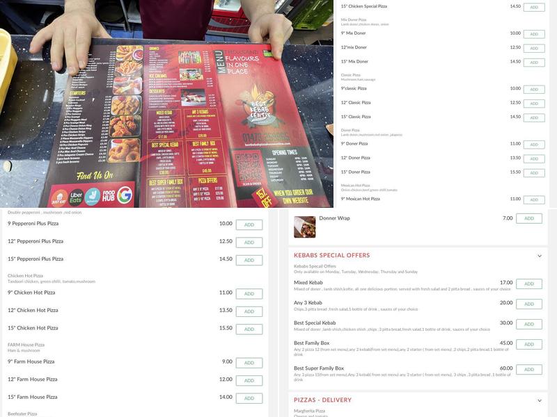 Best kebab centre Menu