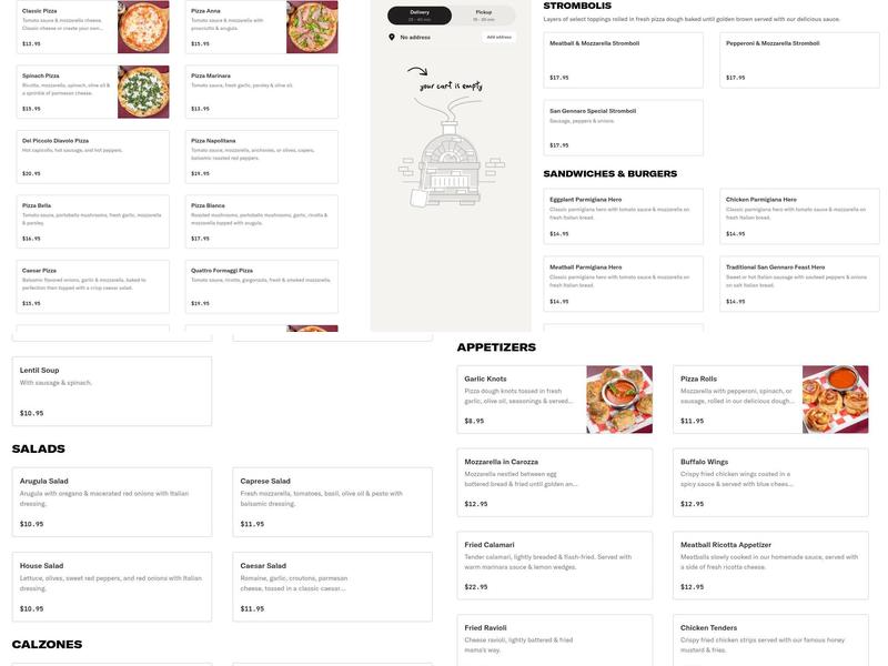 Mulberry Street Bar Menu