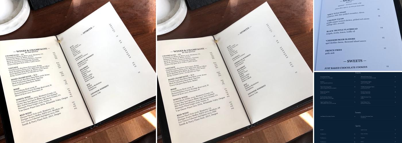 JIMMY Menu