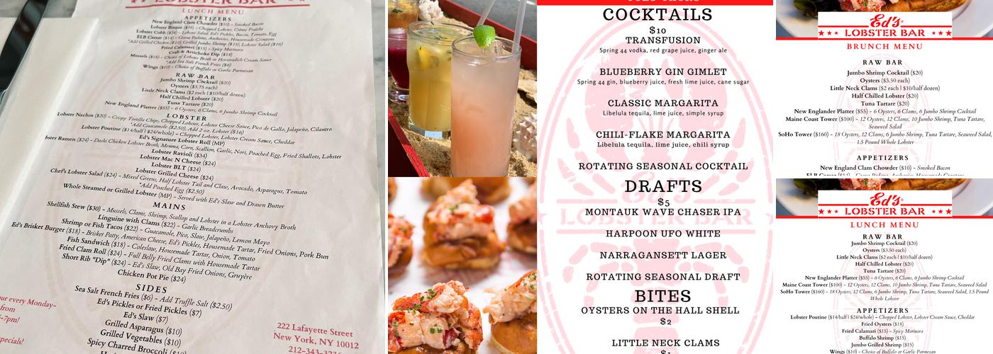 Ed's Lobster Bar Menu