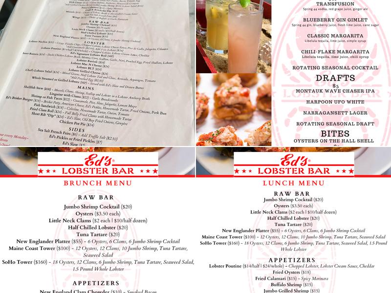 Ed's Lobster Bar Menu