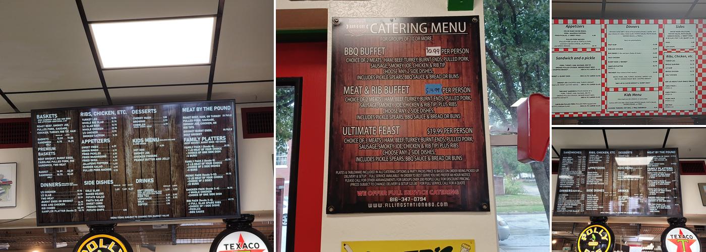 Filling Station BBQ Menu