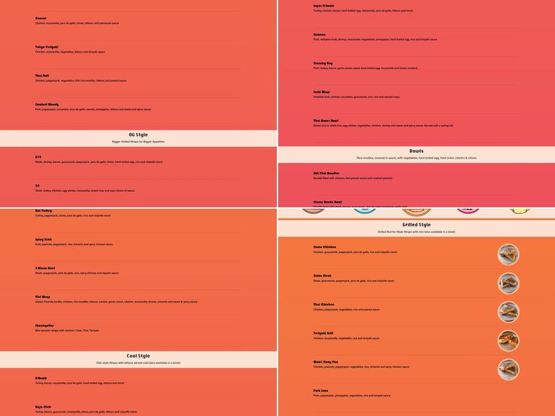 Longboards Wraps & Bowls Menu