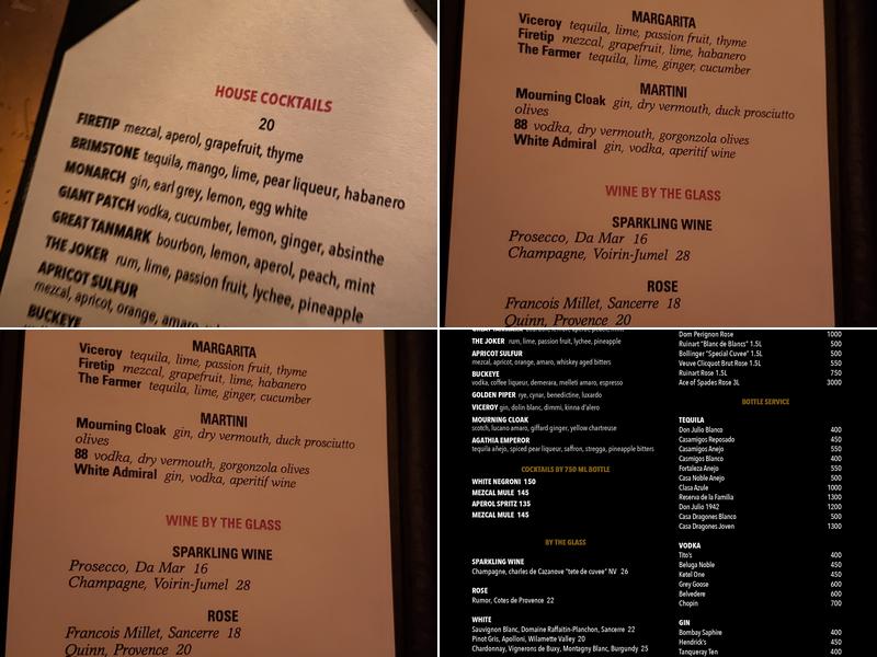 Butterfly Soho Menu
