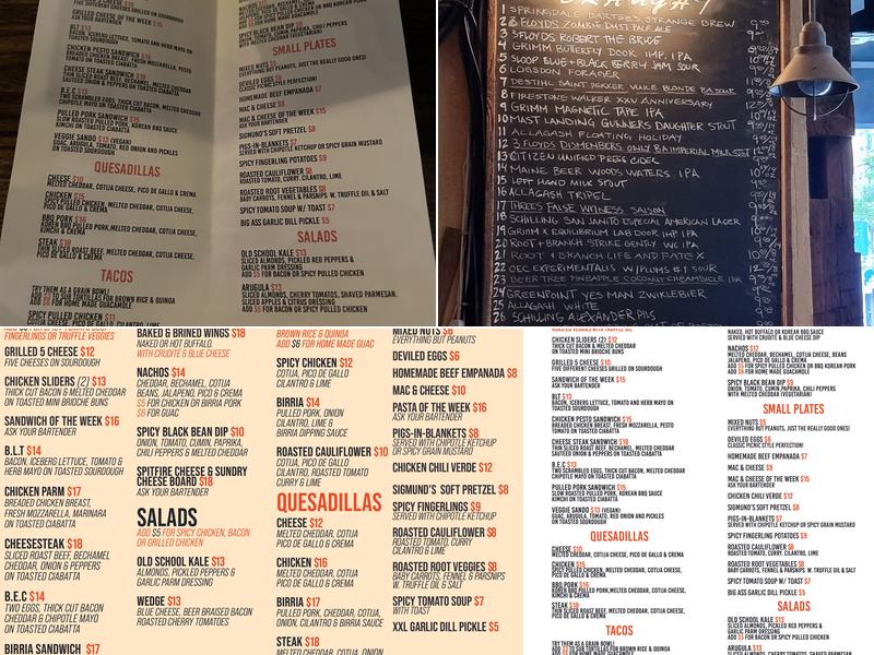 Blind Tiger Menu