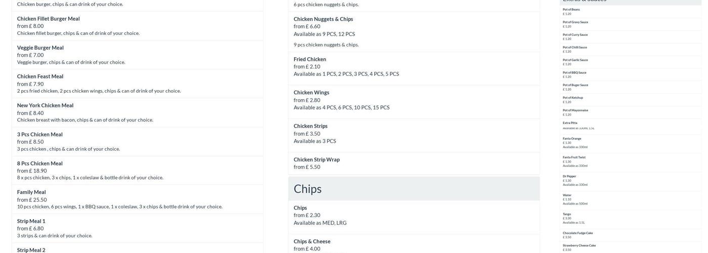 Swaffham Kebab & Pizza House Menu