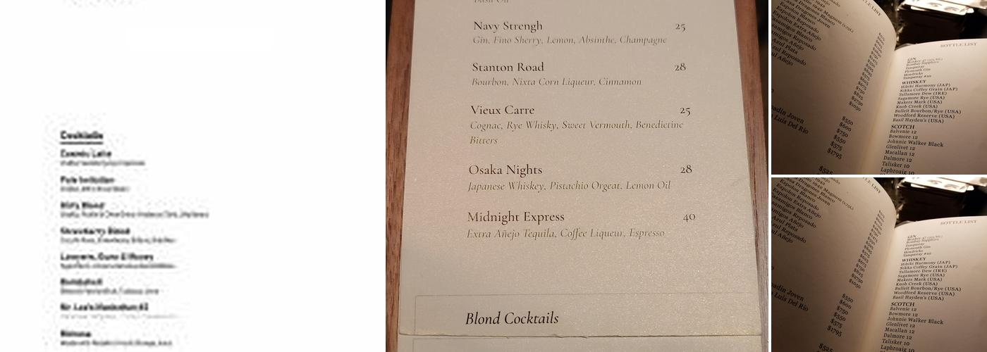 The Blond Menu