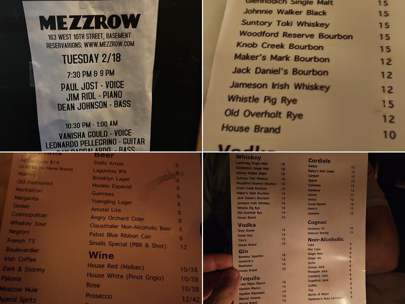 Mezzrow Menu