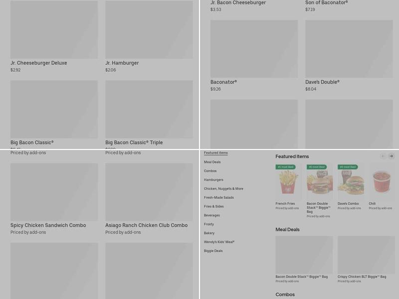 Wendy's Menu
