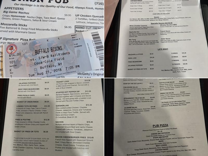 Union Pub Menu
