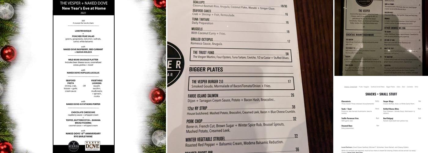 The Vesper Menu