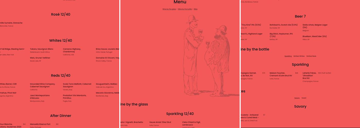 Apogee Wine Bar Menu