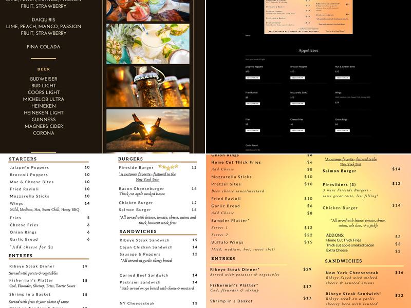 Mulligan's Fireside Pub Menu