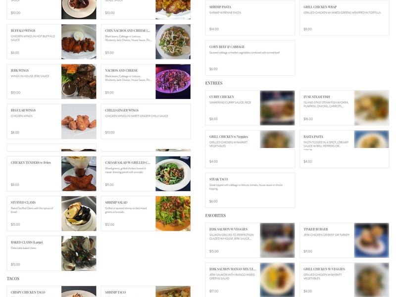 Jolly Tinker Menu