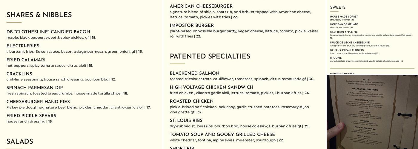 The Edison Menu