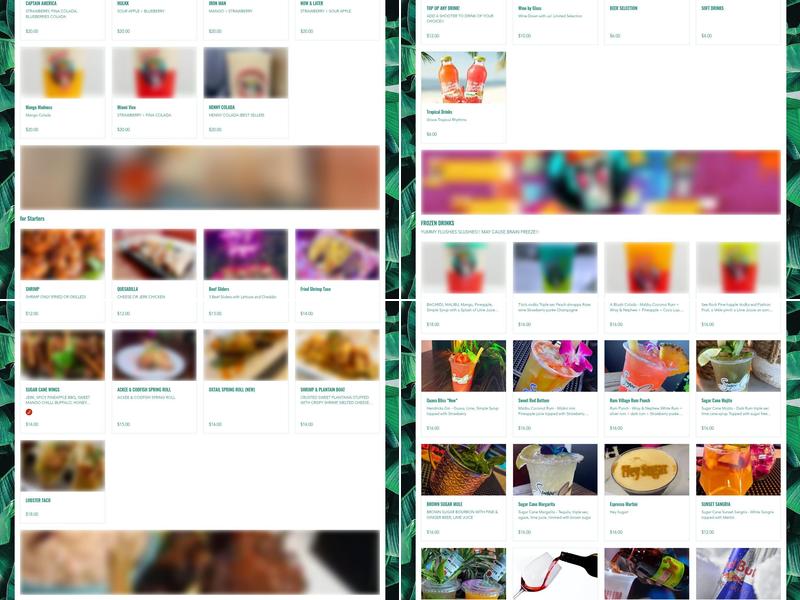 Sugar Cane Rum Village Menu