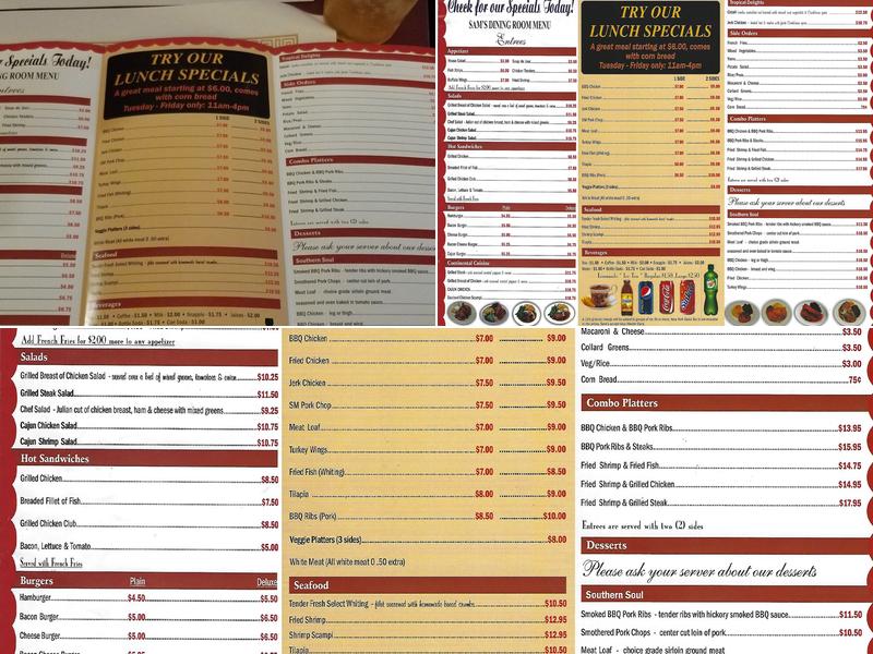 Sam's Menu