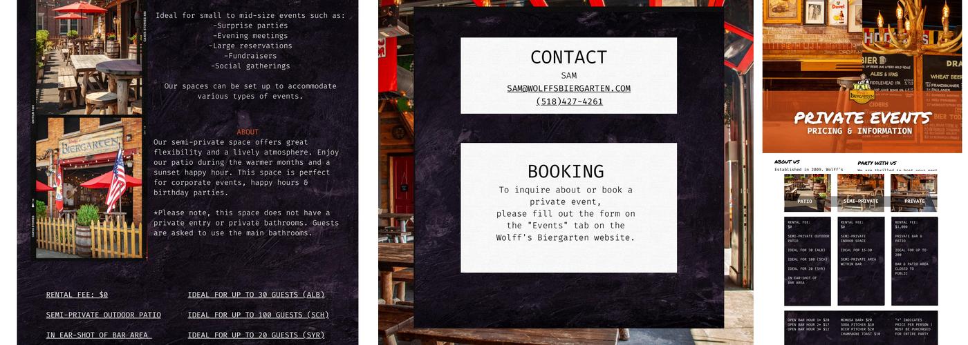 Wolff's Biergarten Menu