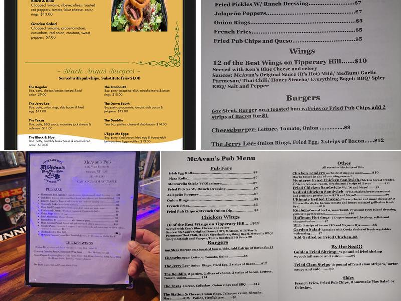 McAvan's Pub Menu