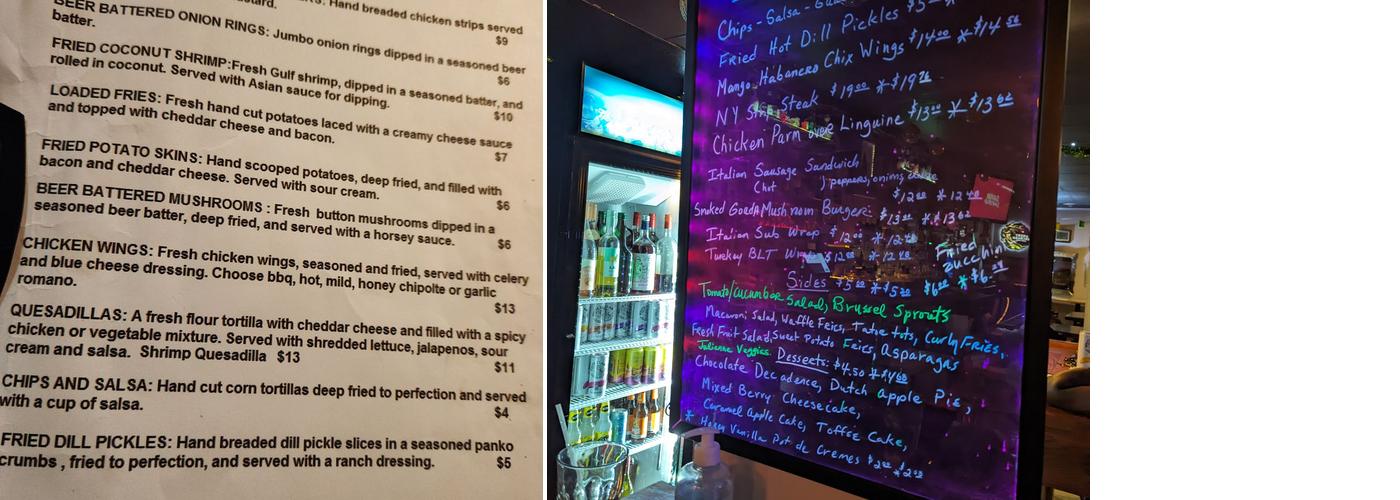 WOLF'S DEN Menu