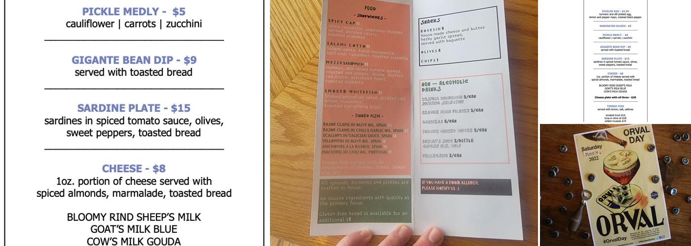 Delaware Supply Menu