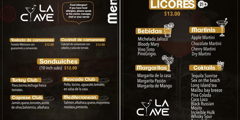La Clave Menu
