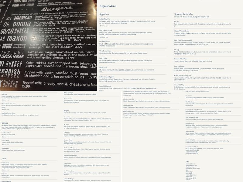 Maxon's American Grill Menu