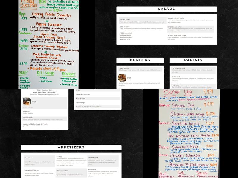 TJ's Flightline Pub Menu