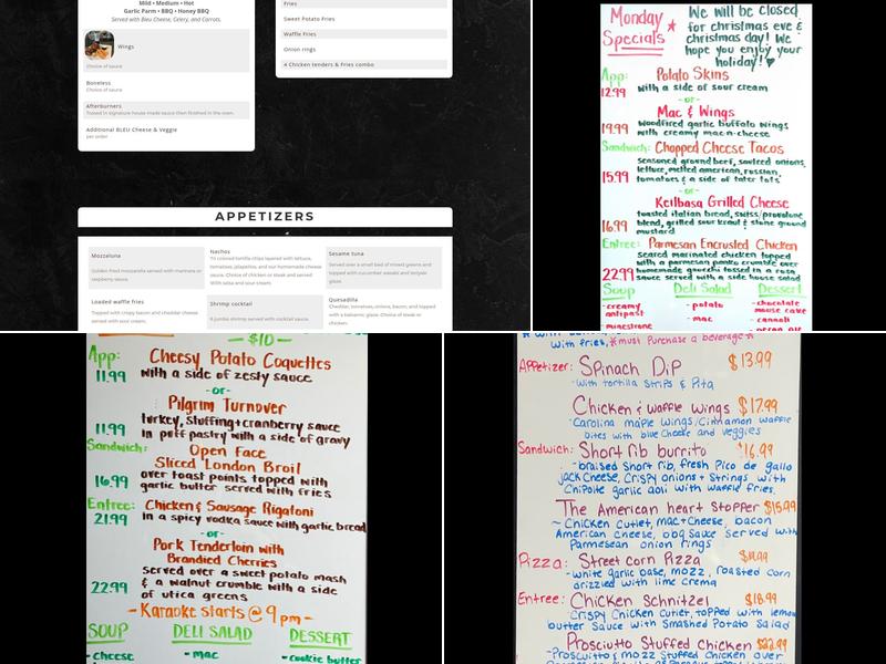 TJ's Flightline Pub Menu