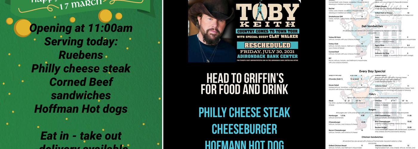 Griffin's Pub Menu