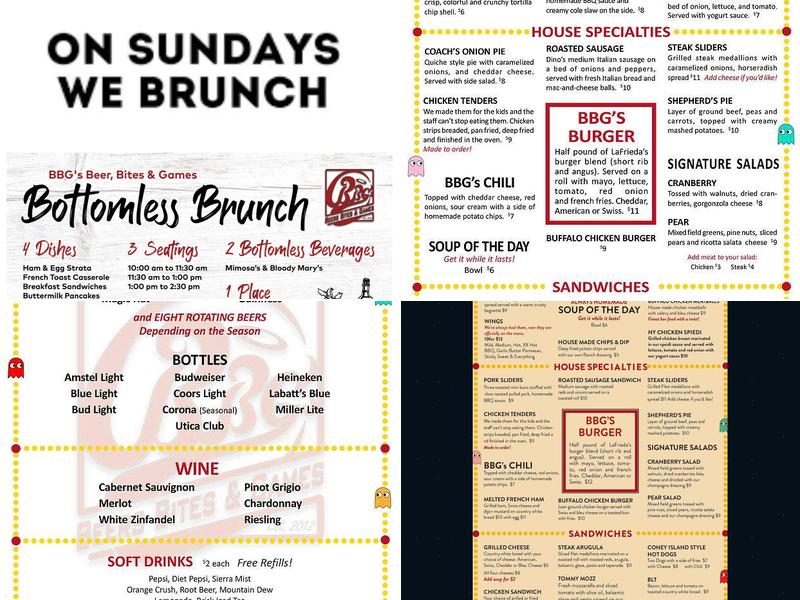BBG's Menu
