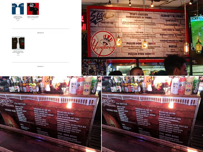 Stan's Sports Bar Menu