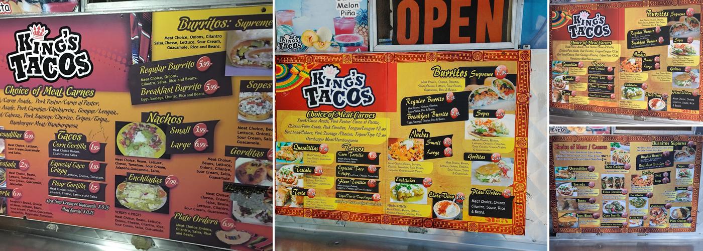Mr. R Taco Menu
