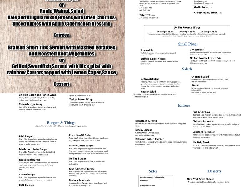 On Tap Menu